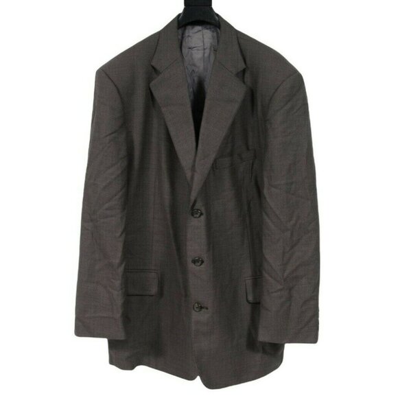 Tom James Mens 2PC Suit 50/32W Three Button Blazer Jacket Green Gray Dotted - Picture 1 of 11